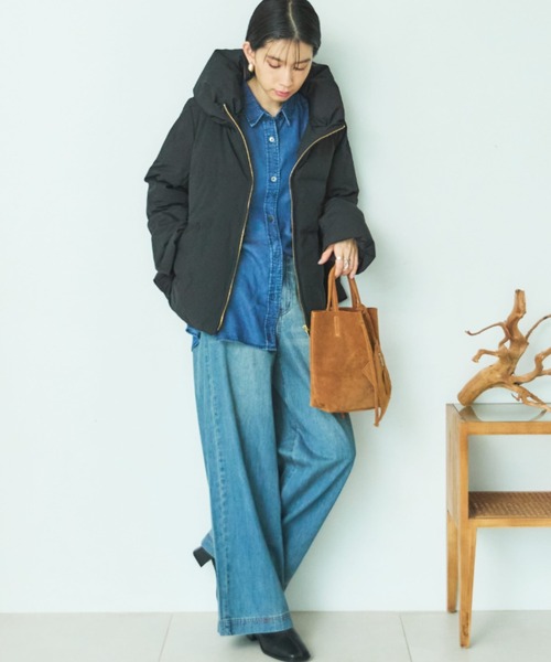 Doux archives（ドゥアルシーヴ）の「【名品・毎年完売】欲しいのお声から！少し大きめサイズ登場！　シームレスボリュームカラーダウン（ダウンジャケット/コート・レディース・チャコールグレー/ブラック/アイボリー・FREE/MEDIUM）」の22枚目の写真