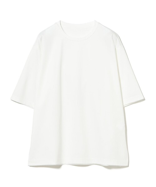 Demi-Luxe BEAMS（デミルクス ビームス）の「【1/9再値下げ】ポンチ ハーフスリーブ Tシャツ［手洗い可］（Tシャツ/カットソー・レディース・ホワイト/ダークブラウン・ONE SIZE）」の16枚目の写真