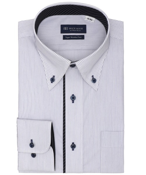 TOKYO SHIRTS(トウキョウシャツ)の「【超形態安定】 形態安定ノンアイロン ボタンダウン 長袖ビジネスワイシャツ(大きいサイズ・長いサイズ)(ビジネスシャツ・メンズ・ブルー・首回り39cm-裄丈88cm/首回り41cm-裄丈90cm/首回り42cm-裄丈90cm/首回り43cm-裄丈90cm/首回り45cm-裄丈82cm/首回り45cm-裄丈86cm/首回り45cm-裄丈90cm/首回り47cm-裄丈86cm/首回り47cm-裄丈90cm)」の1枚目の写真
