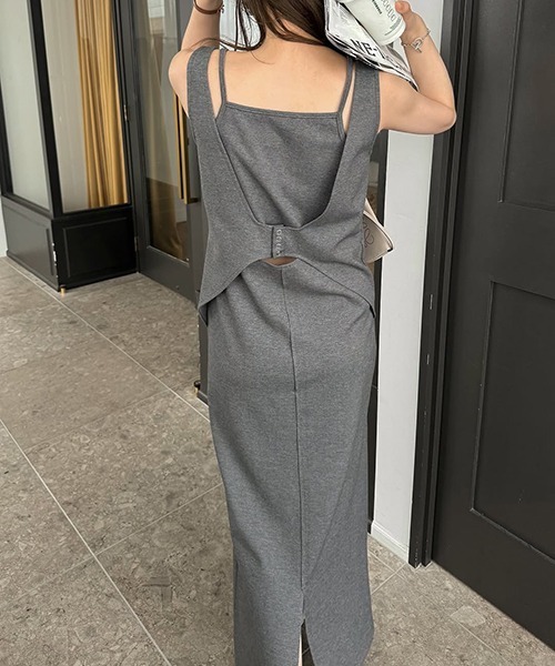 WILLFULLY（ウィルフリー）の「camisole layered front open tank OP