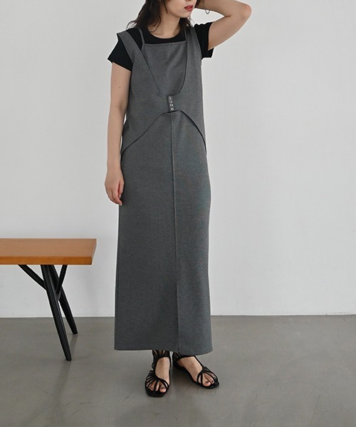 WILLFULLY（ウィルフリー）の「camisole layered front open tank OP