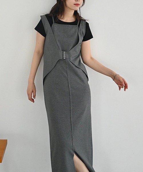 WILLFULLY（ウィルフリー）の「camisole layered front open tank OP