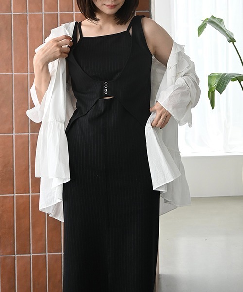WILLFULLY（ウィルフリー）の「camisole layered front open tank OP