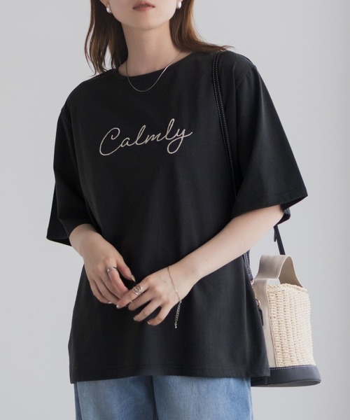Mac-House(マックハウス)の「T-GRAPHICS メッセージ刺繍Tシャツ(Tシャツ/カットソー・レディース・カーキ/チャコールグレー/ホワイト・M/L)」の10枚目の写真