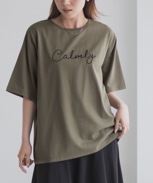 Mac-House(マックハウス)の「T-GRAPHICS メッセージ刺繍Tシャツ(Tシャツ/カットソー・レディース・カーキ/チャコールグレー/ホワイト・M/L)」の20枚目の写真