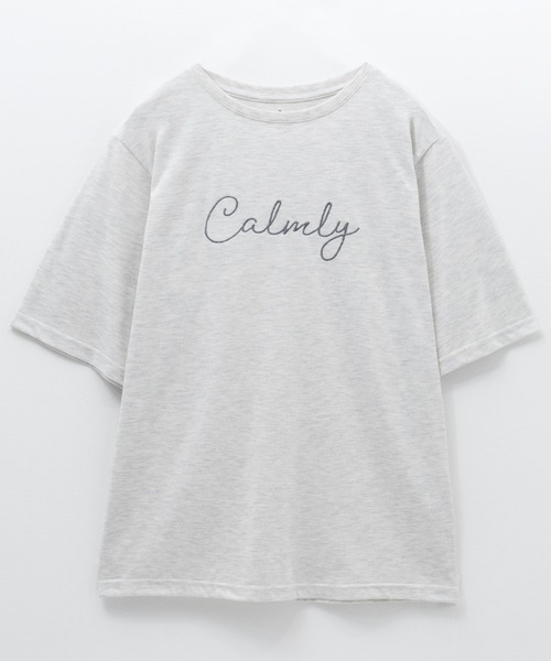 Mac-House(マックハウス)の「T-GRAPHICS メッセージ刺繍Tシャツ(Tシャツ/カットソー・レディース・カーキ/チャコールグレー/ホワイト・M/L)」の21枚目の写真