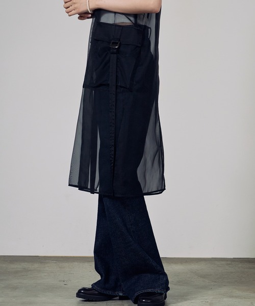 c/est(シーエ)の「c/est/シーエ ELSIE シア―チュニック 秋物 秋服 2026年秋冬(チュニック・レディース・ブラック/ベージュ・FREE)」の7枚目の写真