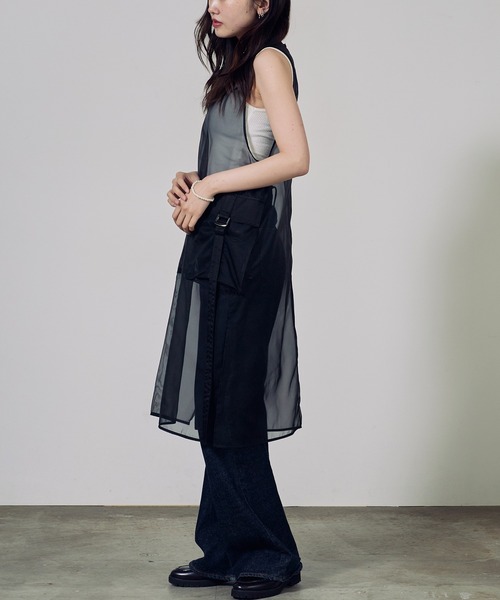c/est(シーエ)の「c/est/シーエ ELSIE シア―チュニック 秋物 秋服 2026年秋冬(チュニック・レディース・ブラック/ベージュ・FREE)」の8枚目の写真