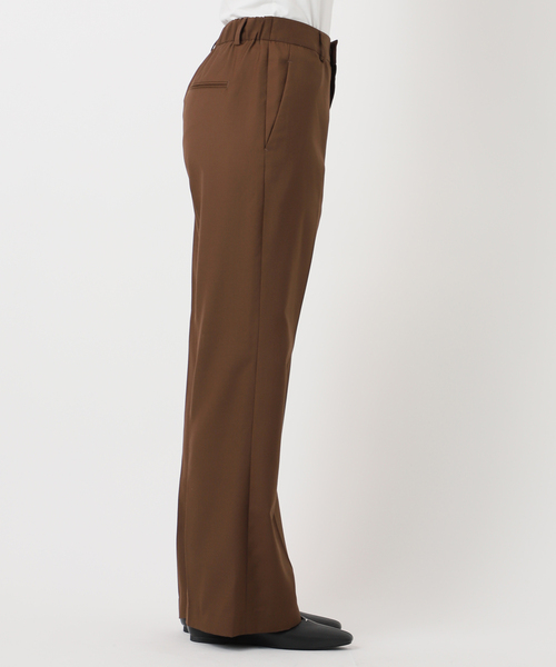 B.C STOCK（ベーセーストック）の「手洗い可 / ナチュラルフレアパンツ（スラックス・レディース・ブラウン/チャコールグレー・SMALL/MEDIUM）」の3枚目の写真