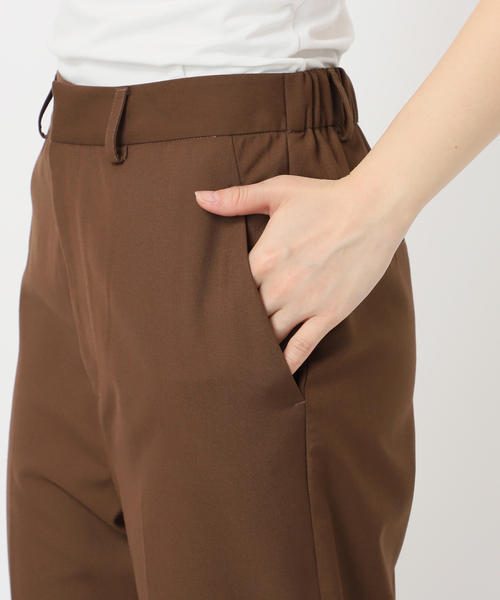 B.C STOCK（ベーセーストック）の「手洗い可 / ナチュラルフレアパンツ（スラックス・レディース・ブラウン/チャコールグレー・SMALL/MEDIUM）」の6枚目の写真
