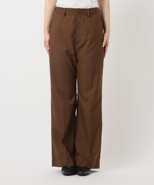 B.C STOCK（ベーセーストック）の「手洗い可 / ナチュラルフレアパンツ（スラックス・レディース・ブラウン/チャコールグレー・SMALL/MEDIUM）」の7枚目の写真