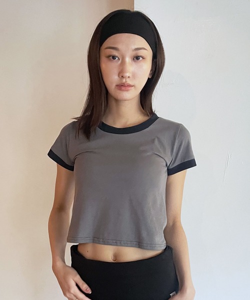FOLLOWIN（フォロウィン）の「[FLW MADE]ベーシックカラーリンガーTシャツ（Tシャツ/カットソー・レディース・ネイビー/ブルー/グレー・FREE）」の15枚目の写真