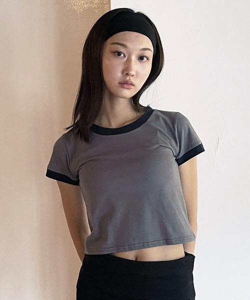FOLLOWIN（フォロウィン）の「[FLW MADE]ベーシックカラーリンガーTシャツ（Tシャツ/カットソー・レディース・ネイビー/ブルー/グレー・FREE）」の16枚目の写真