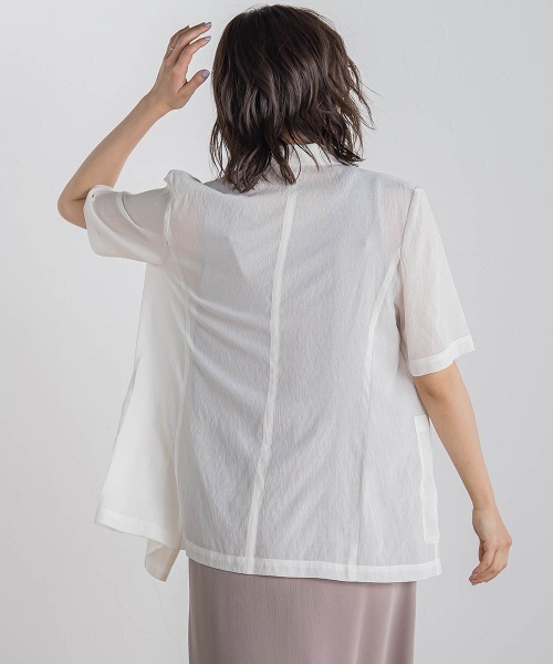 Droite lautreamont（ドロワットロートレアモン）の「TR強撚気流染めジャケット≪手洗い可能≫（テーラードジャケット・レディース・ブラック/ブラウン/オフホワイト・M）」の6枚目の写真