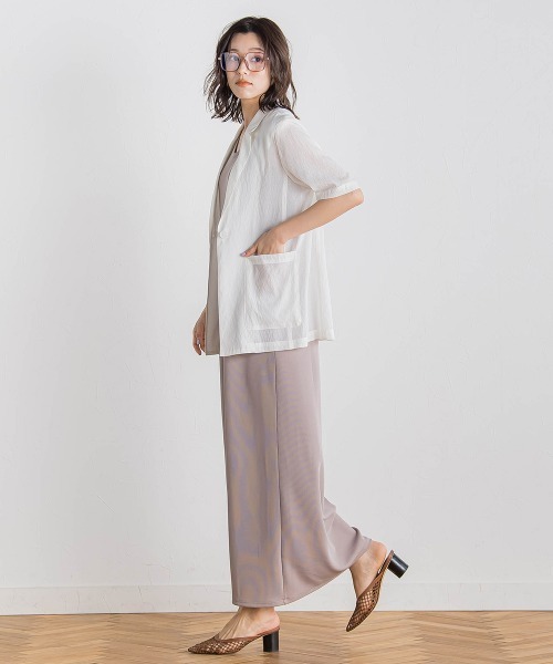 Droite lautreamont（ドロワットロートレアモン）の「TR強撚気流染めジャケット≪手洗い可能≫（テーラードジャケット・レディース・ブラック/ブラウン/オフホワイト・M）」の11枚目の写真