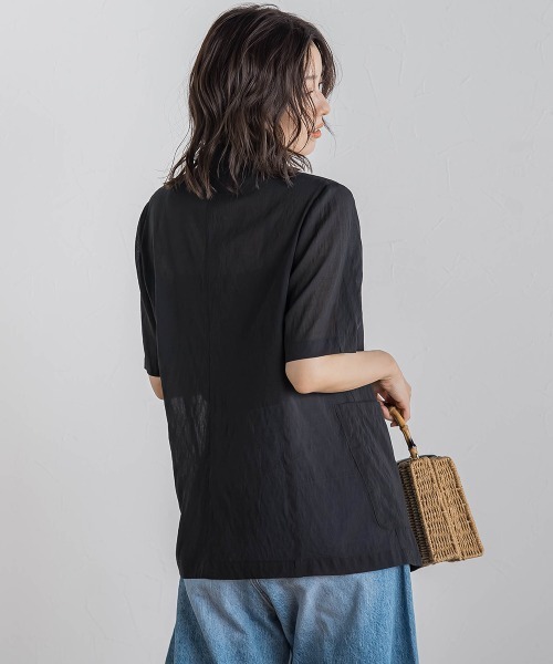 Droite lautreamont（ドロワットロートレアモン）の「TR強撚気流染めジャケット≪手洗い可能≫（テーラードジャケット・レディース・ブラック/ブラウン/オフホワイト・M）」の17枚目の写真