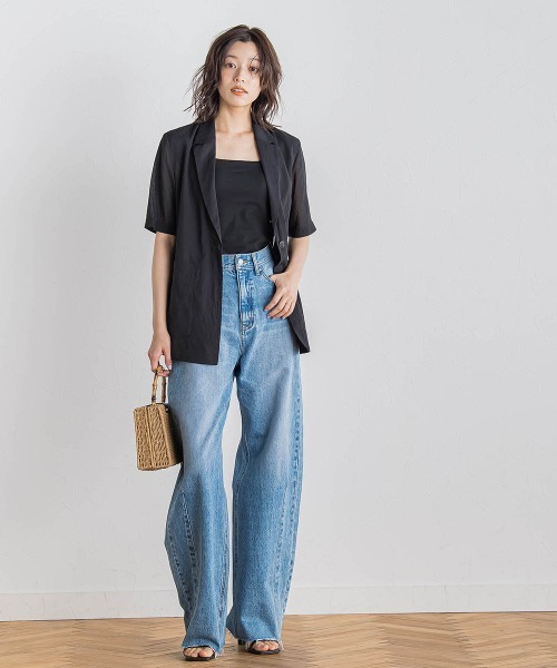 Droite lautreamont（ドロワットロートレアモン）の「TR強撚気流染めジャケット≪手洗い可能≫（テーラードジャケット・レディース・ブラック/ブラウン/オフホワイト・M）」の18枚目の写真