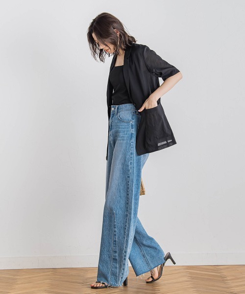 Droite lautreamont（ドロワットロートレアモン）の「TR強撚気流染めジャケット≪手洗い可能≫（テーラードジャケット・レディース・ブラック/ブラウン/オフホワイト・M）」の19枚目の写真