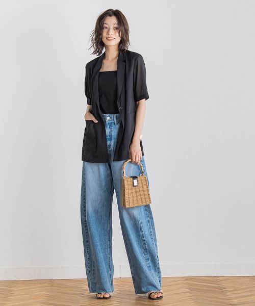 Droite lautreamont（ドロワットロートレアモン）の「TR強撚気流染めジャケット≪手洗い可能≫（テーラードジャケット・レディース・ブラック/ブラウン/オフホワイト・M）」の21枚目の写真