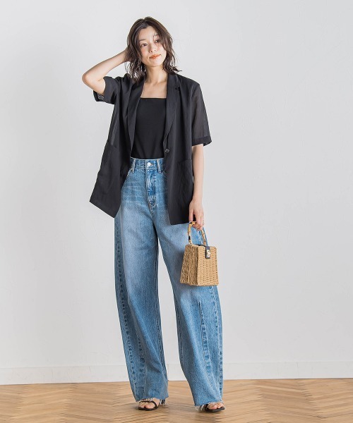 Droite lautreamont（ドロワットロートレアモン）の「TR強撚気流染めジャケット≪手洗い可能≫（テーラードジャケット・レディース・ブラック/ブラウン/オフホワイト・M）」の22枚目の写真