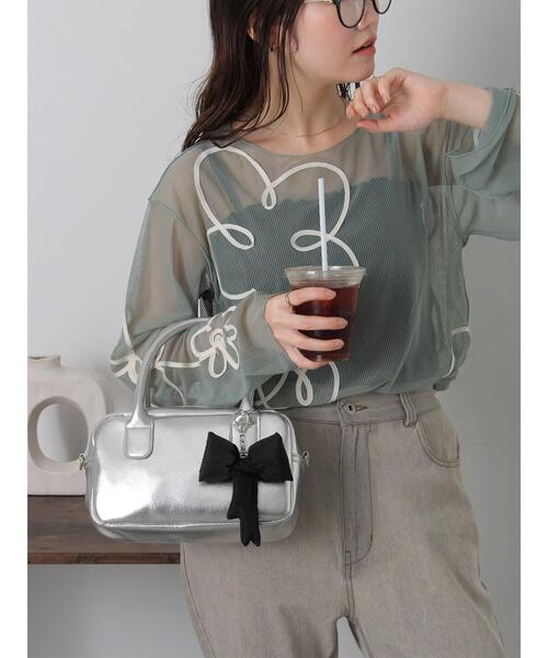 ehka sopo（エヘカソポ）の「◎コード刺繍シアープルオーバー（Tシャツ/カットソー・レディース・オフホワイト/ブラック/ピンク/グリーン・F）」の7枚目の写真