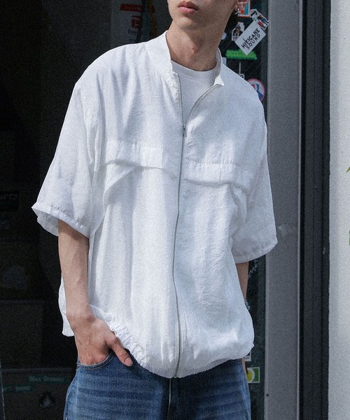 MDR(エムディアール)の「タック切替シアートップス(その他トップス・メンズ・オフホワイト/ブラック・L/M)」の1枚目の写真