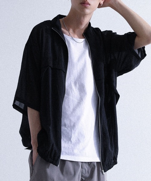 MDR(エムディアール)の「タック切替シアートップス(その他トップス・メンズ・オフホワイト/ブラック・L/M)」の2枚目の写真