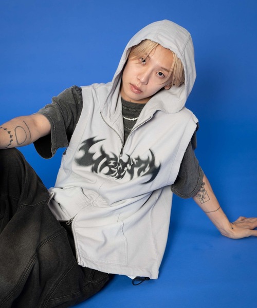 CLOVE 新品白パーカー CRONOS Brushed lining zip foodie【WHITE】