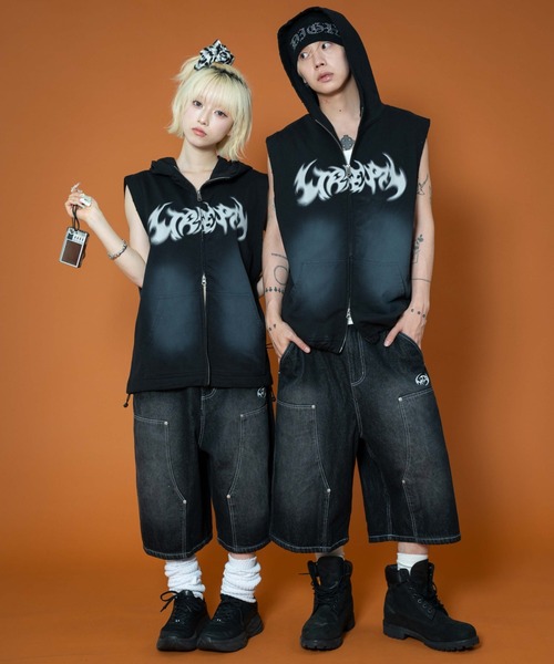 LTR DEPTH（レイターデプス）の「LTR DEPTH/ノースリーブグラフィックZIPパーカー（パーカー・メンズ・グレー/ブラック・LARGE/MEDIUM）」の18枚目の写真