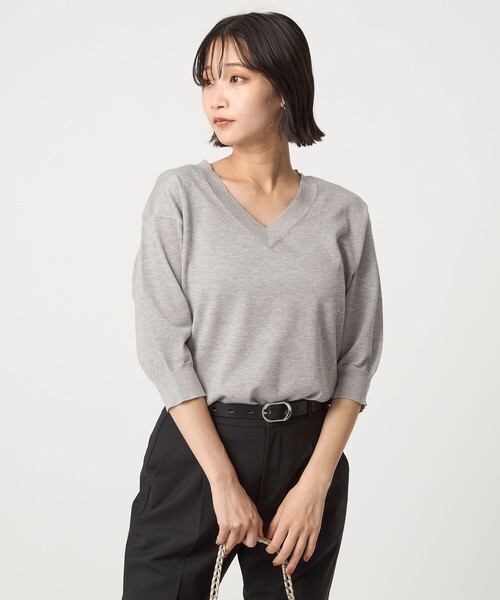 セール】ブライトフォルム Vネック ニット プルオーバー（ニット