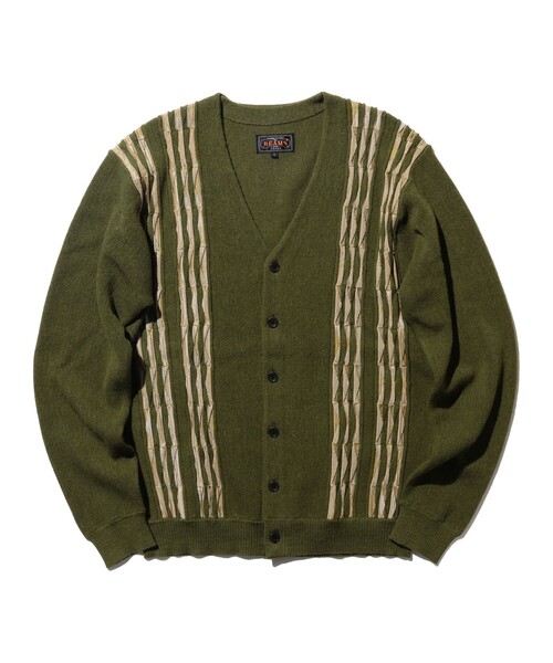 BEAMS PLUS(ビームスプラス)の「14ゲージ ボーンストライプ カーディガン(カーディガン/ボレロ・メンズ・ブラック/ブラウン/オリーブ/ネイビー・S/M/L/XL)」の3枚目の写真