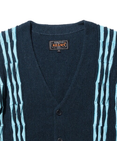 BEAMS PLUS(ビームスプラス)の「14ゲージ ボーンストライプ カーディガン(カーディガン/ボレロ・メンズ・ブラック/ブラウン/オリーブ/ネイビー・S/M/L/XL)」の6枚目の写真