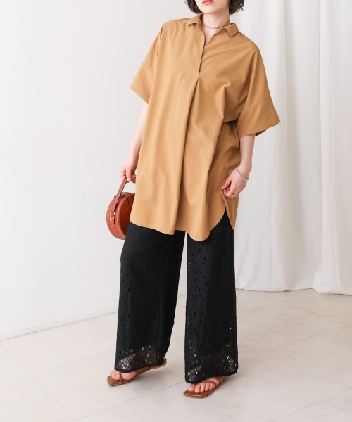Bou Jeloud（ブージュルード）の「フラワーモチーフワイドパンツ（その他パンツ・レディース・ブラック/オフホワイト・38）」の15枚目の写真