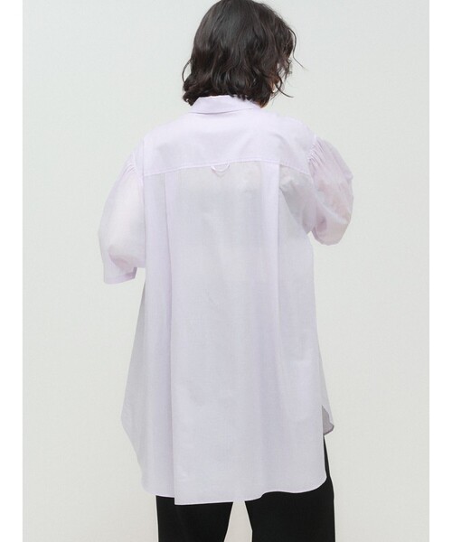 MIDIUMISOLID(ミディウミソリッド)の「MIDIUMISOLID for Ladies ハーフスリーブワイドシャツ(シャツ/ブラウス・レディース・オフホワイト/ブルー/ブラック/パープル・FREE)」の12枚目の写真