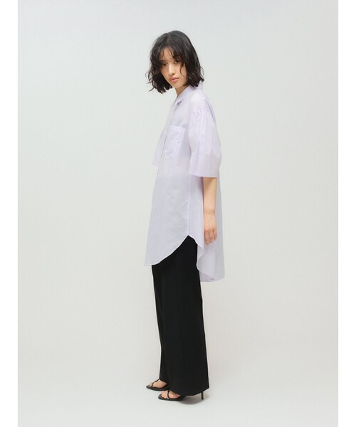MIDIUMISOLID(ミディウミソリッド)の「MIDIUMISOLID for Ladies ハーフスリーブワイドシャツ(シャツ/ブラウス・レディース・オフホワイト/ブルー/ブラック/パープル・FREE)」の16枚目の写真