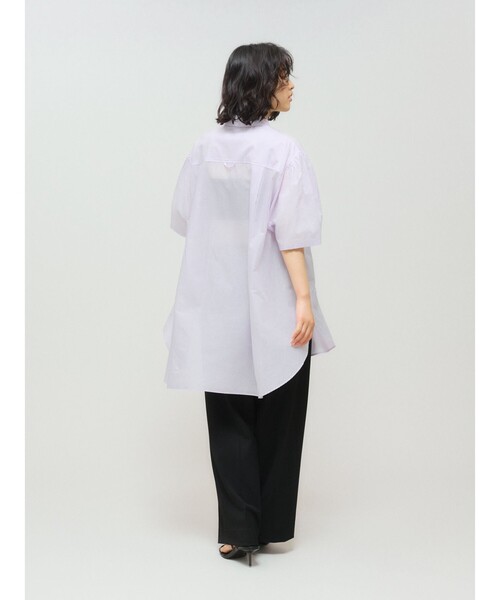 MIDIUMISOLID(ミディウミソリッド)の「MIDIUMISOLID for Ladies ハーフスリーブワイドシャツ(シャツ/ブラウス・レディース・オフホワイト/ブルー/ブラック/パープル・FREE)」の17枚目の写真