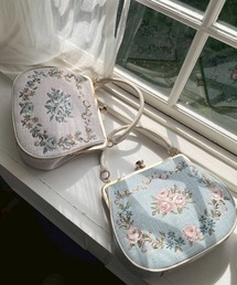 an another angelus | リボンローズ刺繍がま口バッグ(ハンドバッグ)