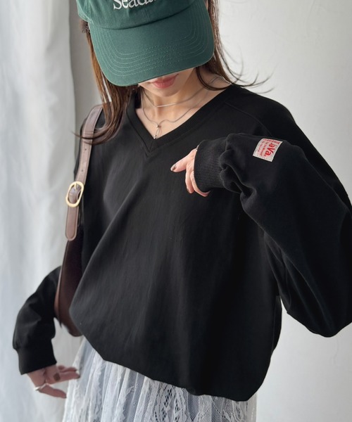 Java(ジャバ)の「《JaVa ジャバコラボ》シンプルなのに、存在感。綿100%Vネック切り替えロンT(長袖)(Tシャツ/カットソー・レディース・オフホワイト/ブラック/オートミール/チャコール・X-LARGE/SMALL/MEDIUM/LARGE)」の20枚目の写真