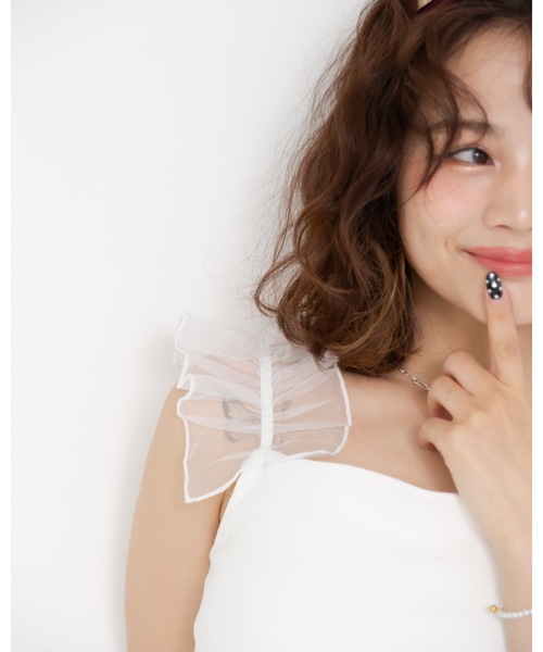 JUMELLE（ジュメロ）の「フリルカップ付きキャミ（キャミソール・レディース・ベージュ/ホワイト・FREE）」の8枚目の写真