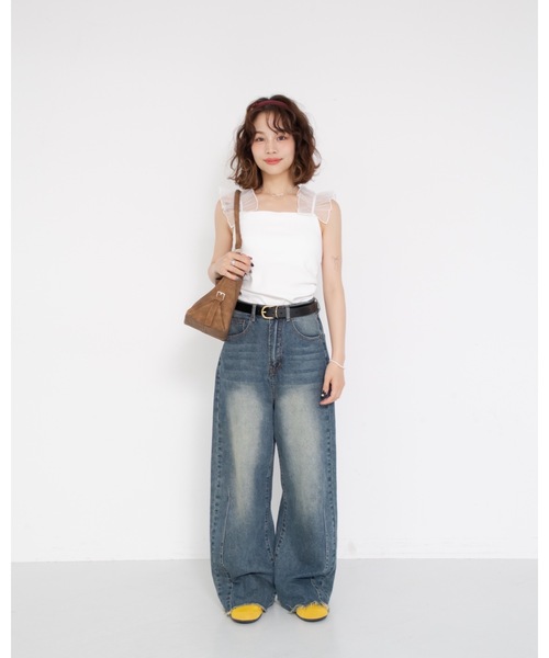 JUMELLE（ジュメロ）の「フリルカップ付きキャミ（キャミソール・レディース・ベージュ/ホワイト・FREE）」の14枚目の写真