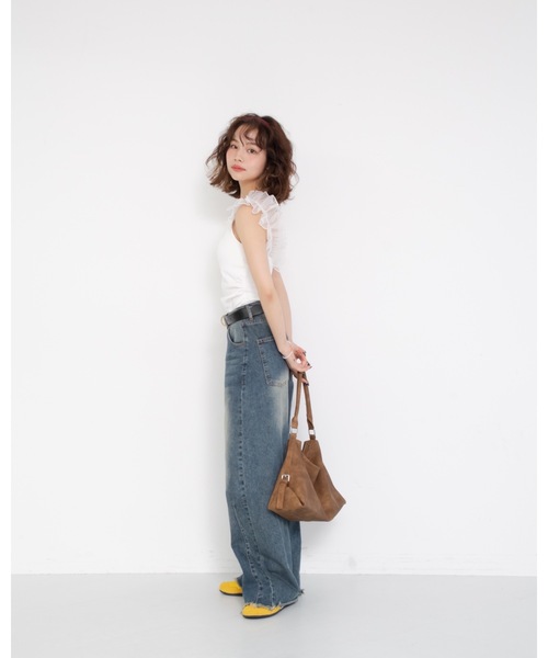 JUMELLE（ジュメロ）の「フリルカップ付きキャミ（キャミソール・レディース・ベージュ/ホワイト・FREE）」の15枚目の写真