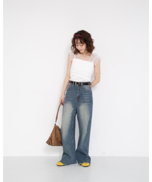 JUMELLE（ジュメロ）の「フリルカップ付きキャミ（キャミソール・レディース・ベージュ/ホワイト・FREE）」の16枚目の写真