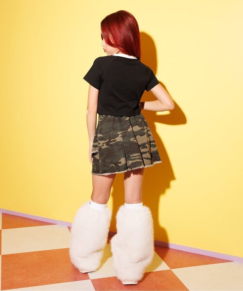 algy（アルジー）の「ギャザーミニトップス（Tシャツ/カットソー・キッズ・ブラック/レッド/オフホワイト・SMALL/MEDIUM/X-SMALL/XX-SMALL）」の5枚目の写真