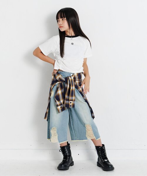 algy（アルジー）の「ギャザーミニトップス（Tシャツ/カットソー・キッズ・ブラック/レッド/オフホワイト・SMALL/MEDIUM/X-SMALL/XX-SMALL）」の7枚目の写真