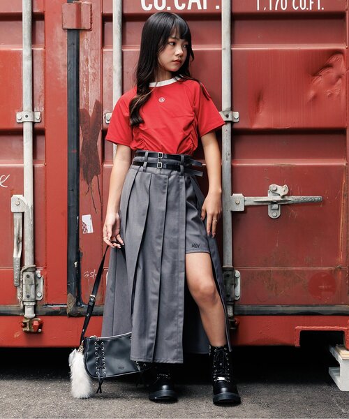 algy（アルジー）の「ギャザーミニトップス（Tシャツ/カットソー・キッズ・ブラック/レッド/オフホワイト・SMALL/MEDIUM/X-SMALL/XX-SMALL）」の9枚目の写真