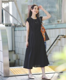 INDIVI | 【1枚でコーデ完成！】タックワンピース(ワンピース)