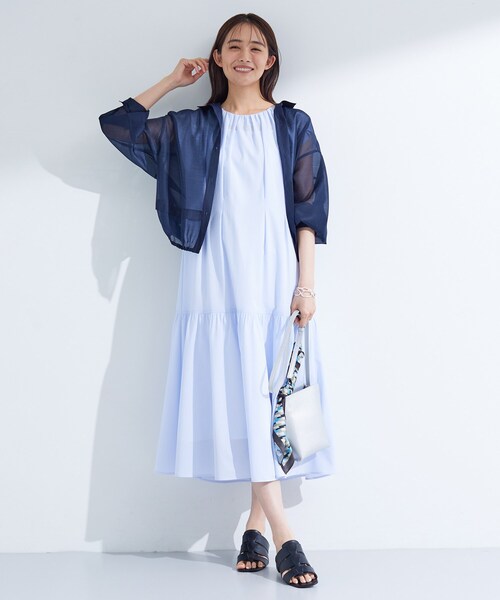 INDIVI(インディヴィ)の「【1枚でコーデ完成!】タックワンピース(ワンピース・レディース・ブラック/ブルー/ライトグレー・05/40/38/36/19/15 /13)」の12枚目の写真