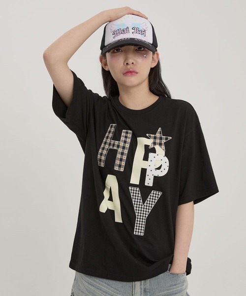 Tシャツ・カットソー Wai Kei HAPPY Patchwork Short Sleeve T-shirt 5BSA066 UNISEX】Wai Kei／ハッピーパッチワークT（Tシャツ/カットソー
