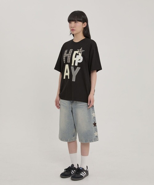Tシャツ・カットソー Wai Kei I am HAPPY short sleeve T shirt 5BJH1586 MUSINSA公式 | WAI KEI I am HAPPY short sleeve t-shirt black
