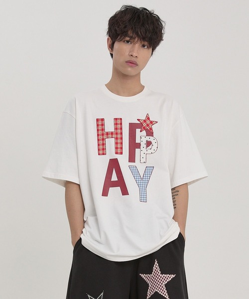 WaiKei（ワイケイ）の「【UNISEX】Wai Kei／ハッピーパッチワークT（Tシャツ/カットソー・レディース・ブラック/ホワイト/ネイビー・SMALL/MEDIUM）」の11枚目の写真